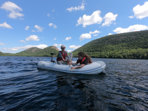 Taking water samples from Jordan Pond in Acadia National Park (IMAGE)