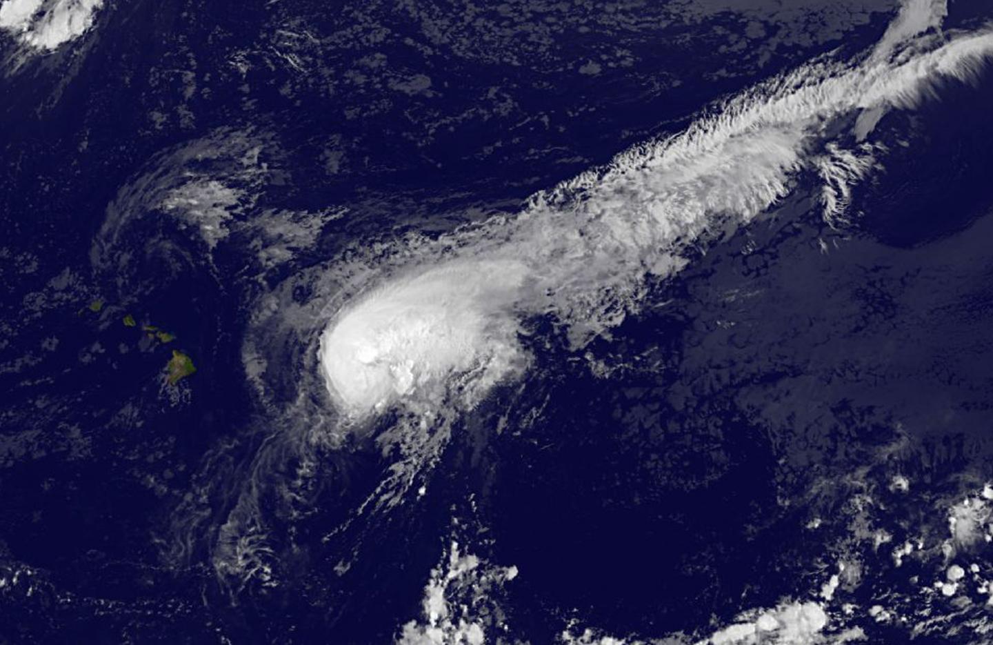 Tropical Storm Guillermo Forms a Tail