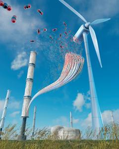 Wind Energy Direct Air Capture System Illustration