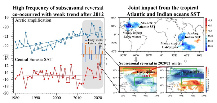 New understanding of "warm Arctic-cold Eurasia" on a subseasonal scale