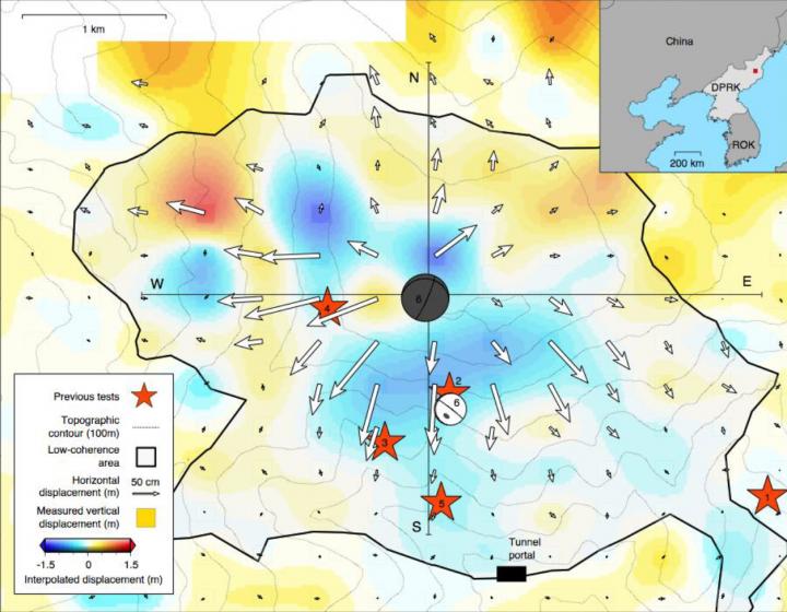 Displacement and Subsidence on Mt. Mantap, North Korea