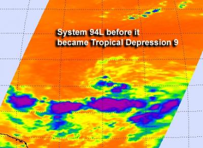 NASA's Aqua Satellite Sees Tropical Storm 9
