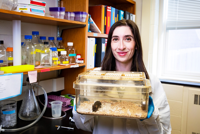 Researcher with mouse