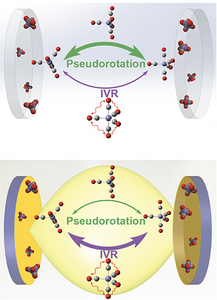 molecular pseudorotation with polaritons