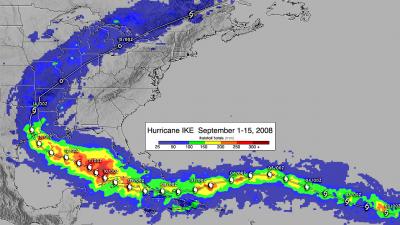 Ike's Rainfall Path