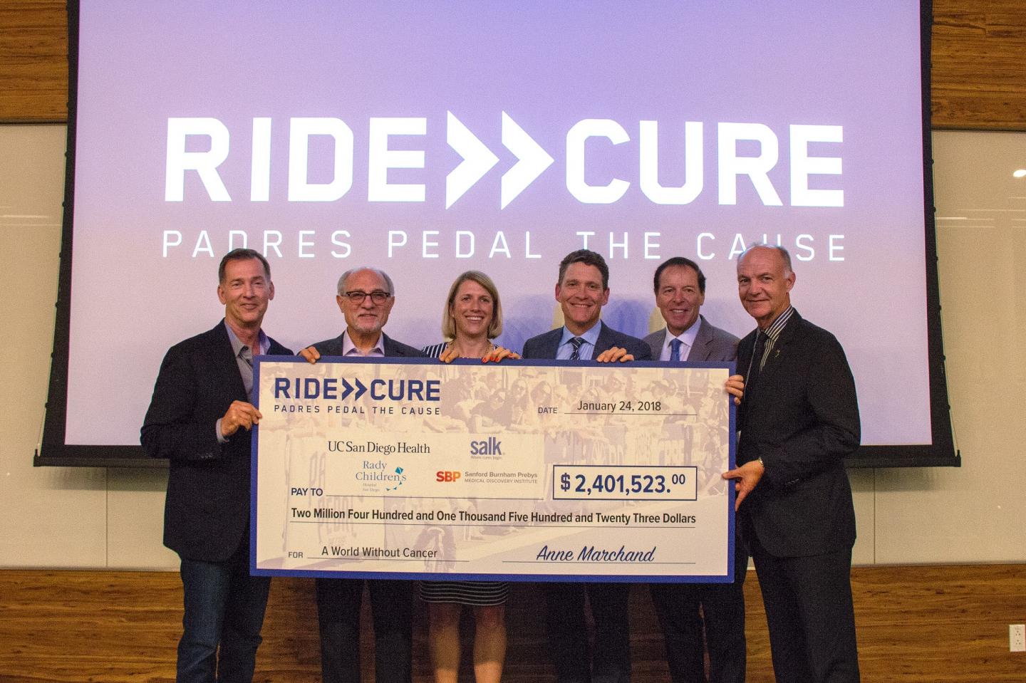 Salk Institute Pedal the Cause Donation Check