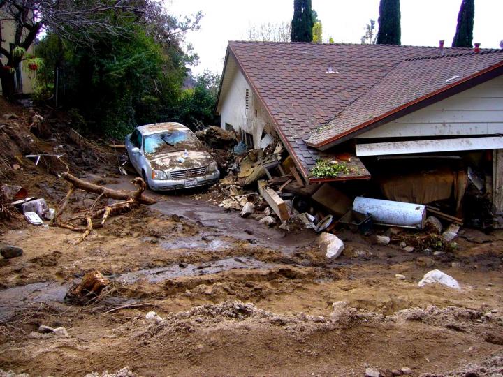 Debris flow damage