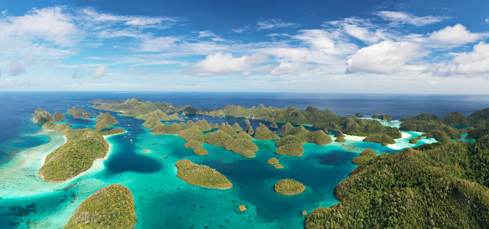 Manta ray nursery in Wayag lagoon, Indonesia.