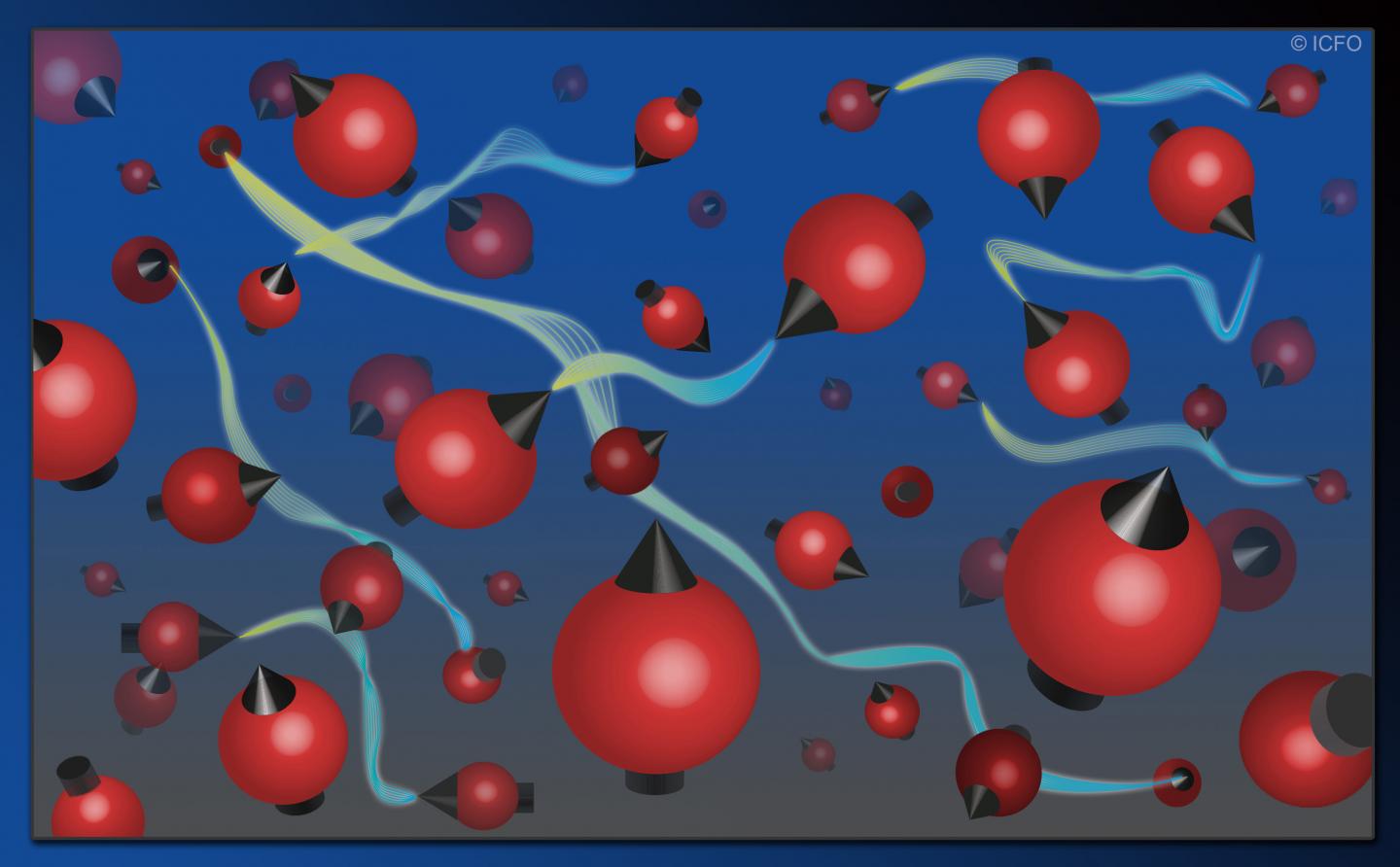 Artistic Illustration of a Cloud of Atoms with Pairs of Entangled Particles