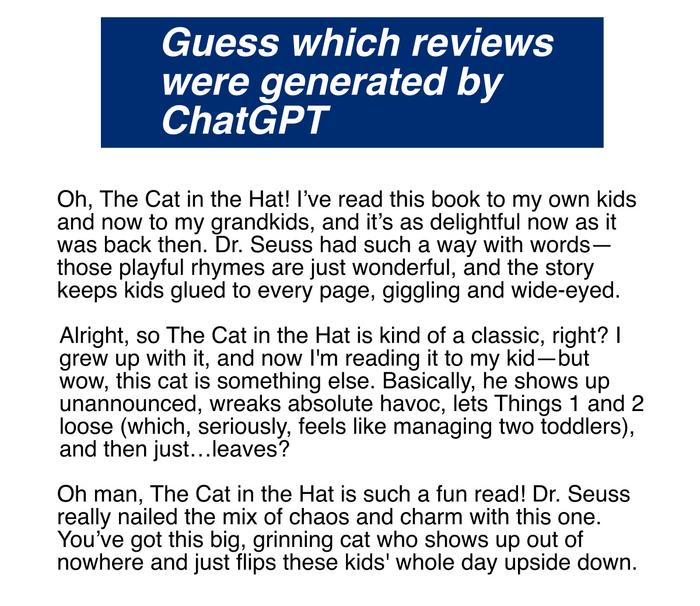 Which reviews were made by ChatGPT?