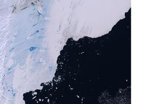 Pooled meltwater and slush on the Tracy Tremenchus Ice Shelf