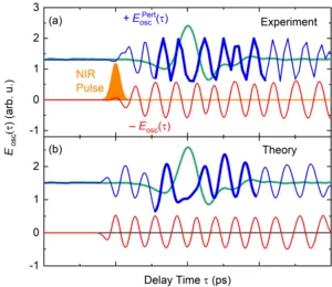 Polaron oscillations of solvated electrons in the alcohol isopropanol