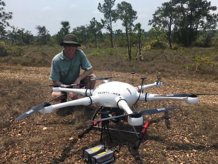 Sean Downey with drone used in study