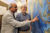 NTU Visiting Prof Satish Singh (left) and Prof Paul Tapponnier (right), NTU