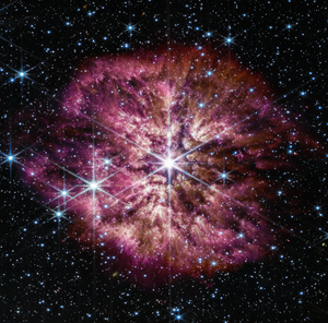 The luminous, hot star Wolf-Rayet 124