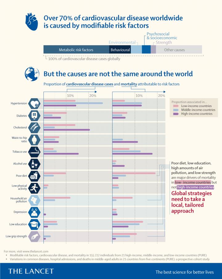 Over 70% of Cardiovascular Disease Worldwide Is Caused by Modifiable Risk Factors