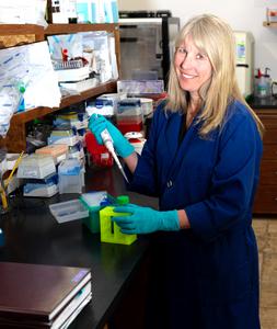 Dr. Sandra Banack in lab