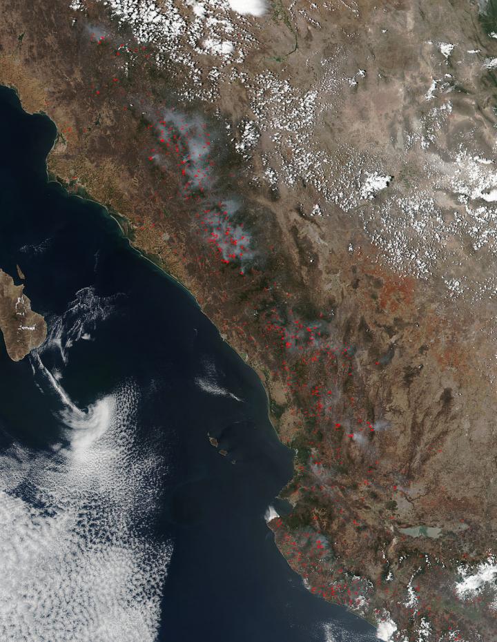 Fires on Western Mexican Coast