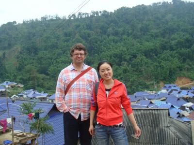 James Miller and An Jing in a Blang Village in Southwest China
