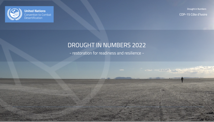 Cover of the new UNCCD report, "Drought in Numbers, 2022"