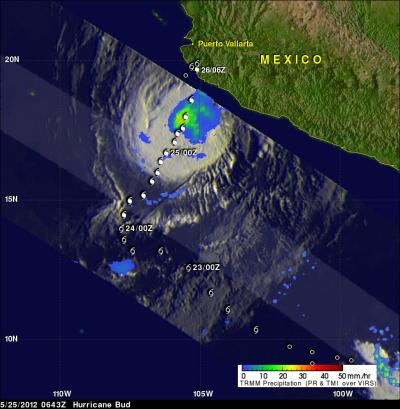 NASA Analyzes Rainfall in Hurricane Bud