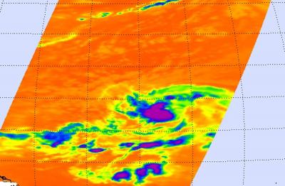 NASA AIRS Infrared Image of Tropical Depression Gaston