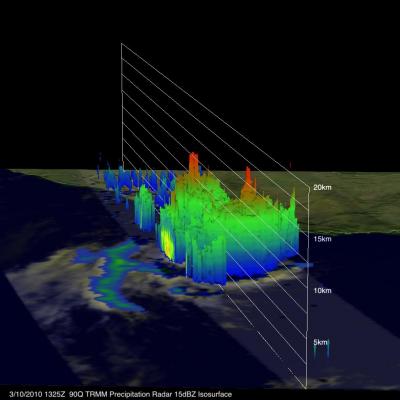 TRMM 3-D Image of Tropical Storm 90Q