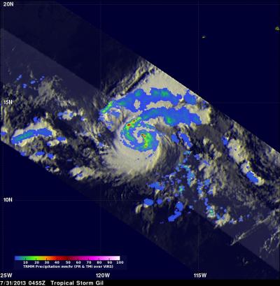 Intensifying Tropical Storm Gil