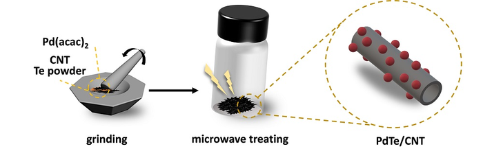 The schematic diagram of the surfactant-free microwave synthesis.