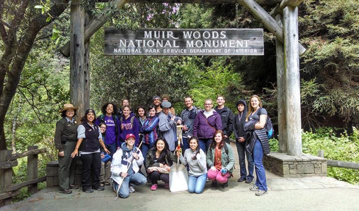 SF State Rec, Parks & Tourism Students Prepare to Restore a Trail at Muir Woods