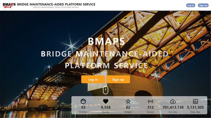 BMAPS(Bridge Maintenance Aided Platform Service) platform screen.