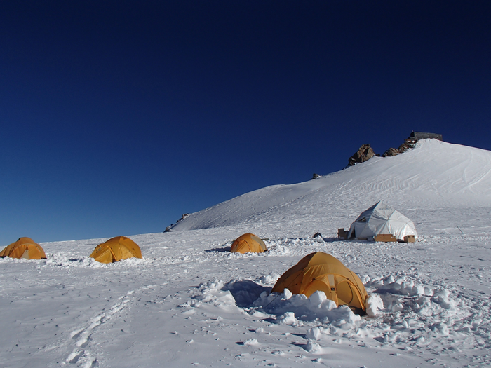 Research base camp at Colle Gnifetti