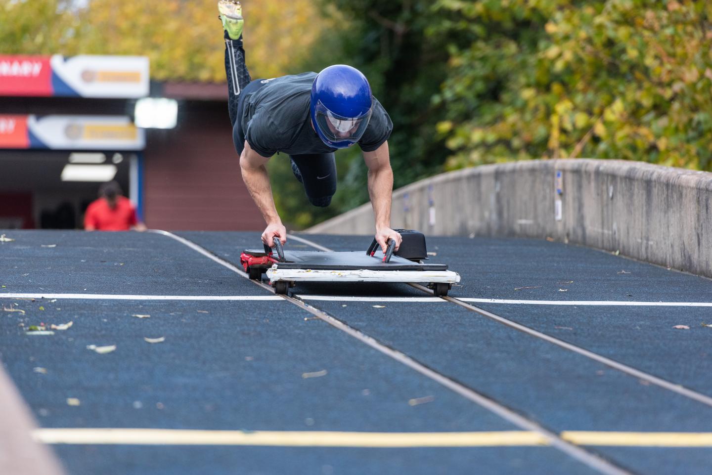Athlete on Push Start Track at the University of Bath
