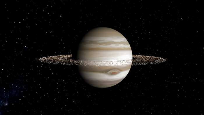 Jupiter with simulated rings
