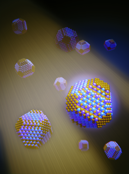 Artistic illustration of the homogenous cation distribution achieved inside the AgBiS2 nanocrystals