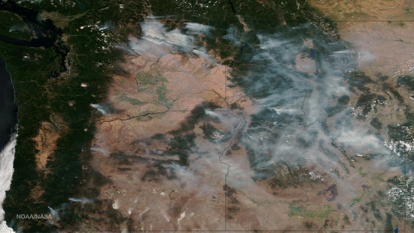 Fires in the Pacific Northwest from NASA-NOAA Satellite