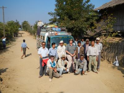French-Burmese Paleontological Team in the Field