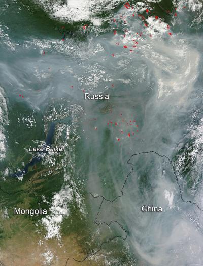 Smoke and Fires in Eastern Russia