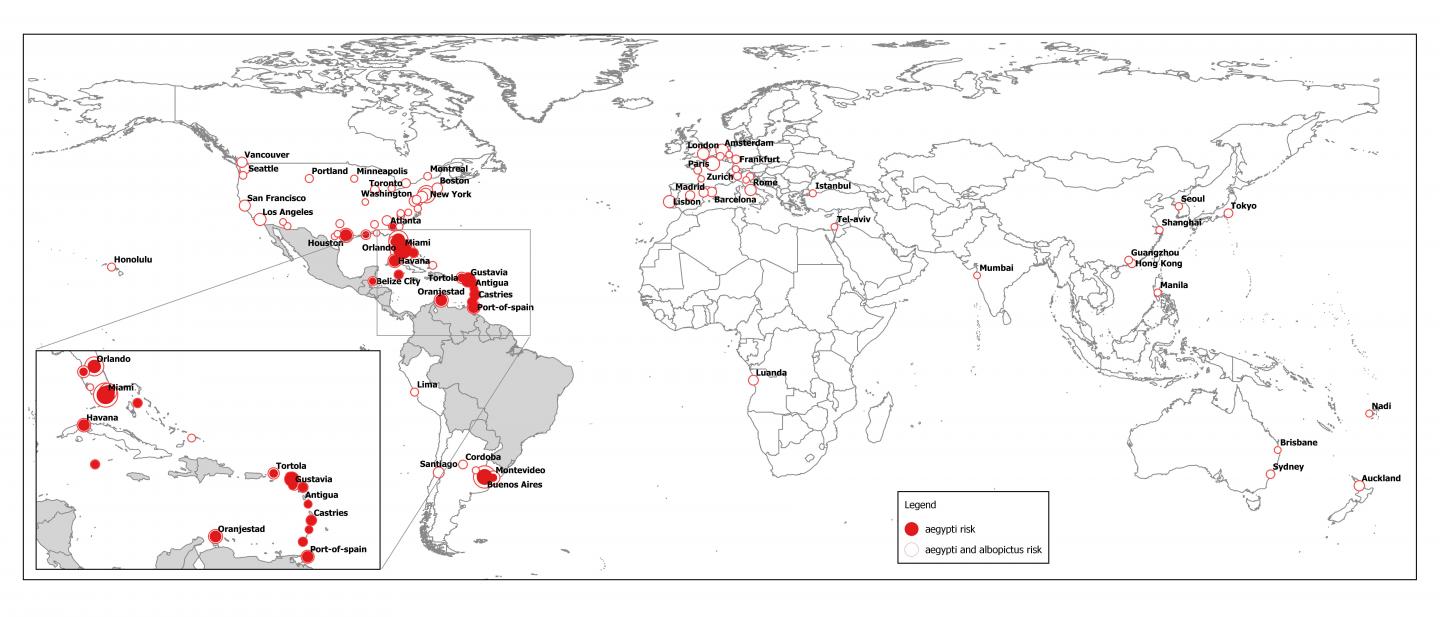 Risk Map for Spread of Zika Virus