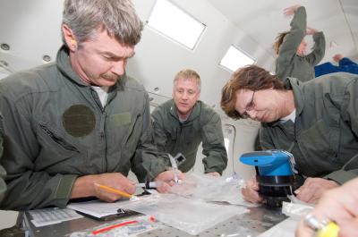 Working on the 'Vomit Comet'