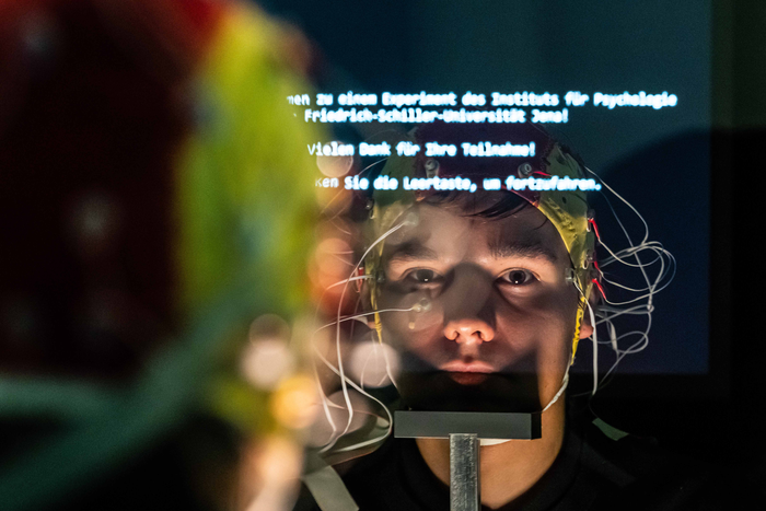 Test person during an EEG study