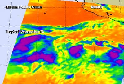 Infrared View of Tropical Depression 7E