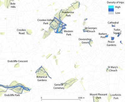 Mapping urban greenspace use with cellphone GPS data