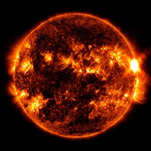 sun with solar flares