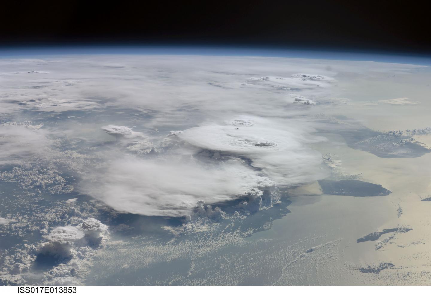 Thunderstorms in Tropics Seen from Space