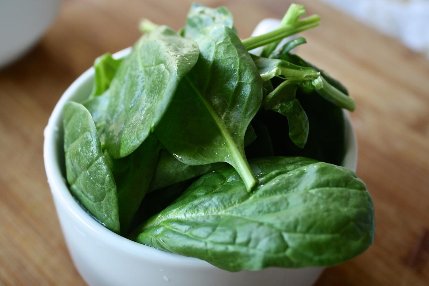 Cup of Spinach Leaves