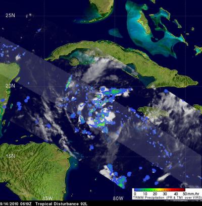 Heavy Rainfall Seen in Tropical Storm Karl from TRMM Satellite