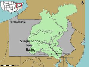 catfish study area in the Susquehanna River basin