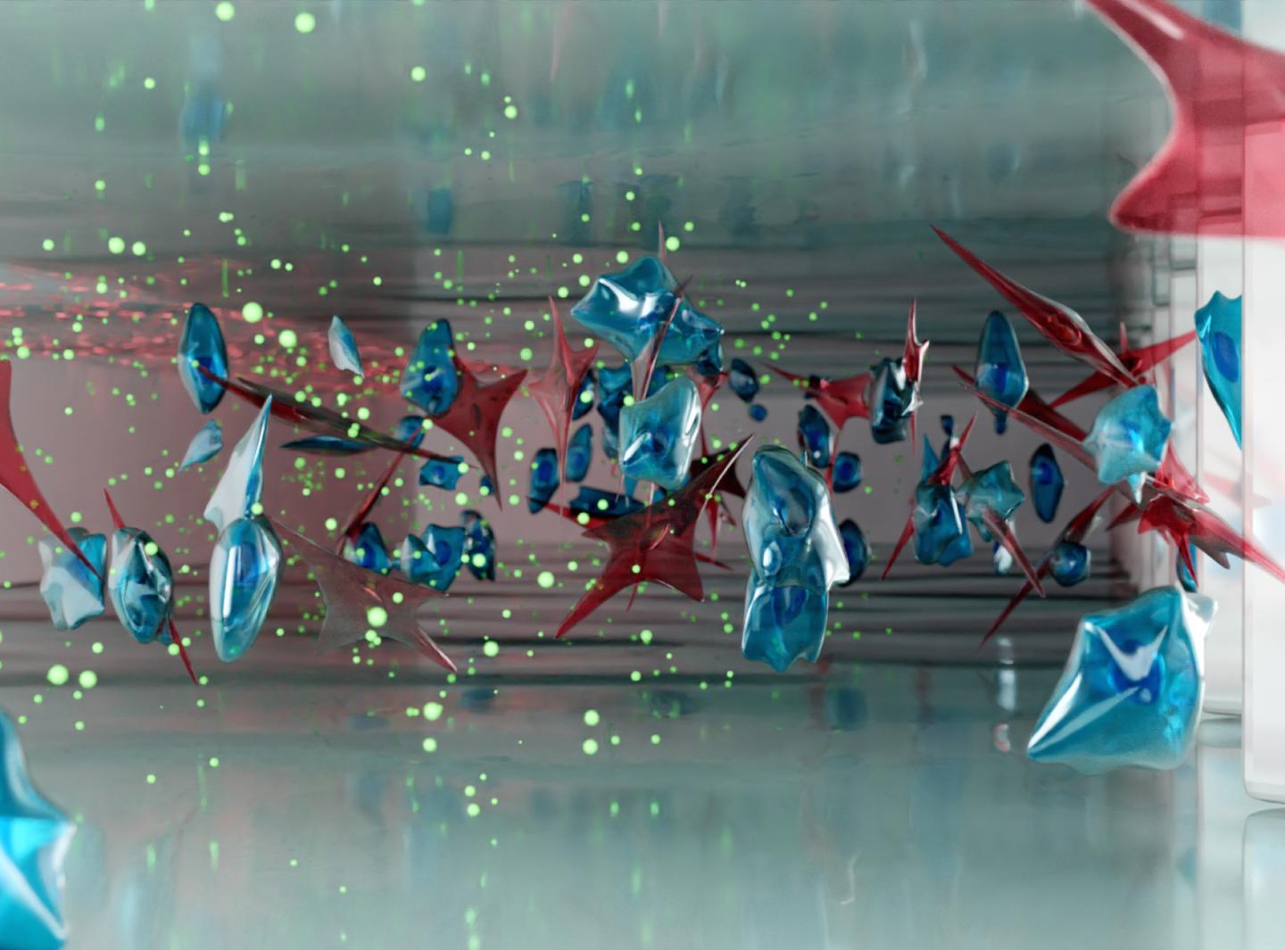 Cancer cell interaction illustration