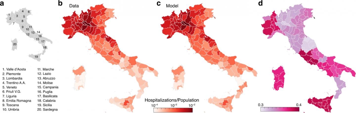 Geography of COVID-19 Spread in Italy